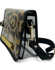 Ashley Leopard Clear Stadium Bag with Gold Bamboo