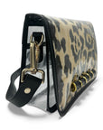 Ashley Leopard Clear Stadium Bag with Black Enamel Bamboo