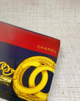 Chanel Navy Scarf Clutch with Logo
