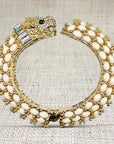 Leopard Hinged Bracelet in White