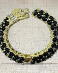 Leopard Hinged Bracelet in Black