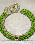 Elephant Hinged Bracelet in Green