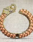 Elephant Hinged Bracelet in Pink