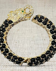Elephant Hinged Bracelet in Black