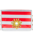 Red and White Thiccc Stripe Clear Stadium Bag with Gold Starburst
