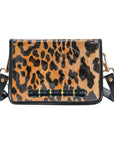 Ashley Leopard Clear Stadium Bag with Black Enamel Bamboo