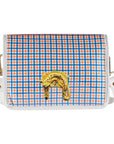 Orange and Blue Plaid Clear Stadium Bag with Gator