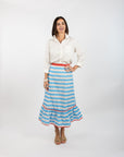 Addie Skirt - Blue Scallop
