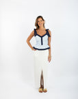 Addie Top (Tie Straps) - Blue Stripe