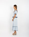 Addie Top (Puff Sleeves) - Blue Stripe