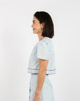 Emmy Top - Mini Navy Henrietta (with sleeves)