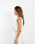 Emmy Top - Leafy Columns (with sleeves)