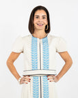 Emmy Top - Leafy Columns (with sleeves)