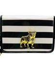 Black and White Thiccc Stripe Clear Stadium Bag with Bulldog