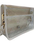 Orange Thiccc Stripe Clear Stadium Bag with Gold Bamboo Stick