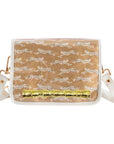 Leaping Leopards Clear Stadium Bag with Gold Bamboo Stick (white trim)