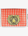 Orange Gingham Clear Stadium Bag with Tiger