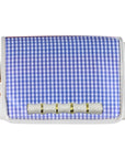 Purple Gingham Clear Stadium Bag with White Bamboo Stick