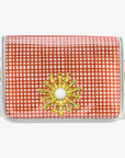Burnt Orange Grid Clear Stadium Bag with Starburst