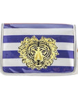 Purple Stripe Clear Stadium Bag with Tiger