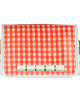 Orange Gingham Clear Stadium Bag with White Bamboo
