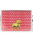 Red Wavy Clear Stadium Bag with Bulldog
