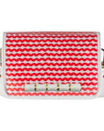 Red Wavy Clear Stadium Bag with White Bamboo Stick
