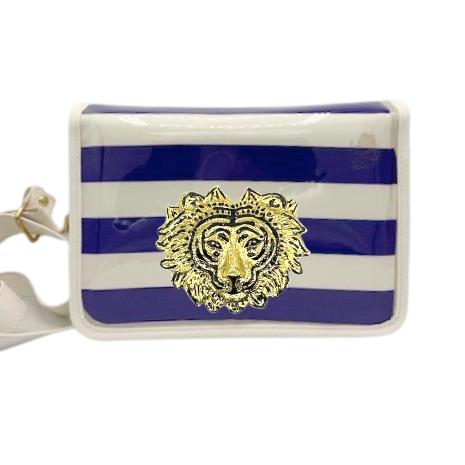 Purple Thiccc Stripe Clear Stadium Bag with Tiger