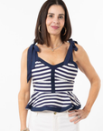 Addie Tie Top - Navy Stripe