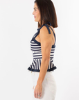 Addie Tie Top - Navy Stripe