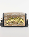Petite Leaping Leopards Clear Stadium Bag with Leopard(black trim)