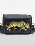 Petite Black Clear Stadium Bag with Leopard