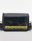 Petite Black Clear Stadium Bag with Gold Bamboo Stick