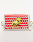 Petite Red Wavy Clear Stadium Bag with Bulldog