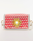 Petite Red Wavy Clear Stadium Bag with White Starburst