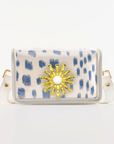 Petite Blue and White Les Touches Clear Stadium Bag with White Starburst