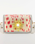 Petite Red and White Les Touches Clear Stadium Bag with White Starburst