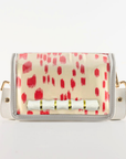 Petite Red and White Les Touches Clear Stadium Bag with White Bamboo Stick