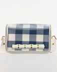 Petite Navy Buffalo Clear Stadium Bag with White Bamboo Stick