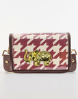 Petite Crimson Houndstooth Clear Stadium Bag with Elephant