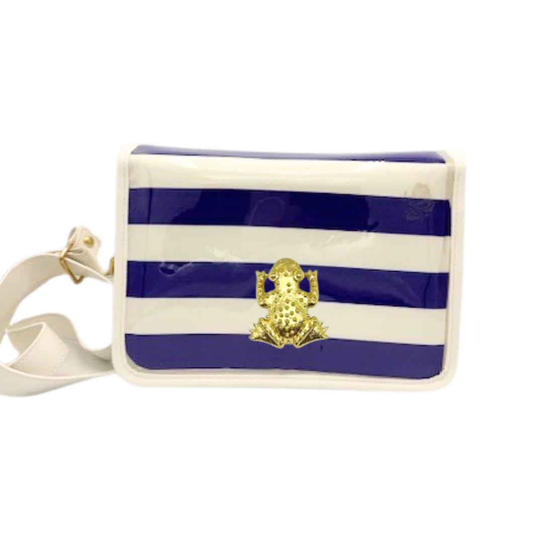 Purple Thiccc Stripe Clear Stadium Bag with Frog