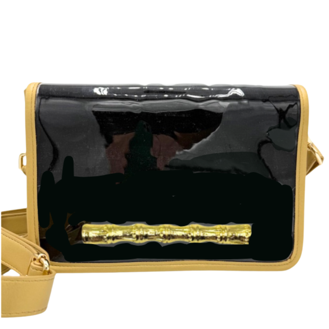 Black Clear Stadium Bag with Bamboo Stick – Garland Bags