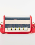 Petite Navy Stripe Stadium Bag with White Bamboo Stick