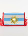 Petite Light Blue Stripe Stadium Bag with White Starburst