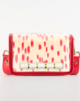 Petite Red and White Les Touches Stadium Bag with White Bamboo Stick