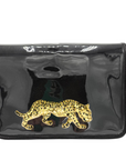 Black Clear Stadium Bag with Leopard
