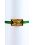 Thin Green Leather Belt