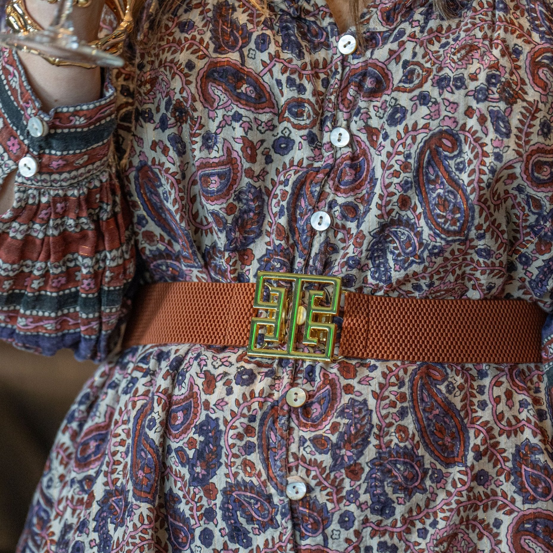 Belt Buckle - Square Greek Key – Garland Bags