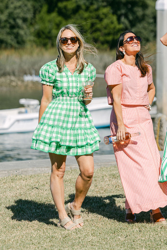 green buffalo plaid dress Lindsay Dress