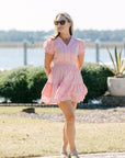 Lindsay Dress - Pink Stripe